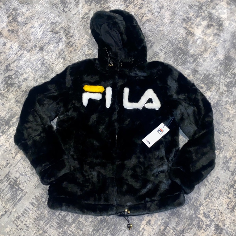 NWT FILA Dolly Faux Fur Jacket Full Zip sz Small